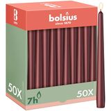 Bolsius - Gladde Dinerkaarsen - Bordeauxrood - 50 Stuks - 24,5 cm