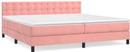 vidaXL Boxspringbed met matras, fluweel, roze, 200x200 cm