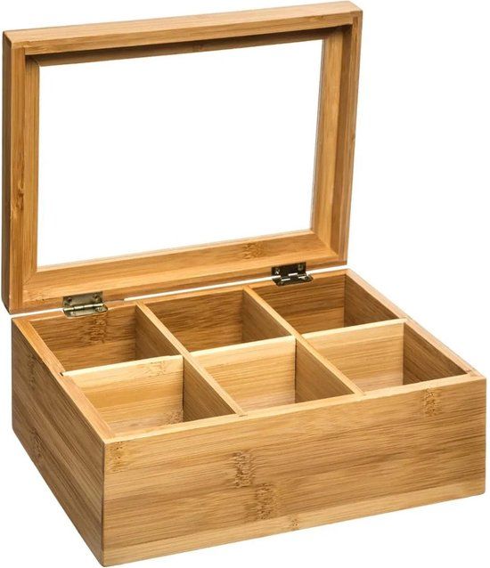 5five Theedoos - 6 Vaks - Bamboe - Bruin