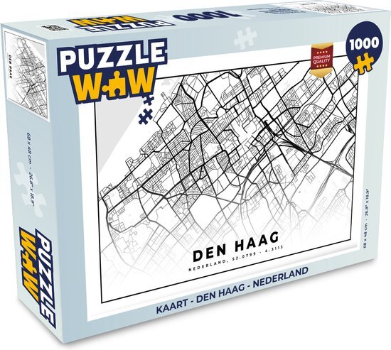 MuchoWow Puzzel Kaart - Den Haag - Nederland - Legpuzzel - Puzzel 1000 stukjes volwassenen