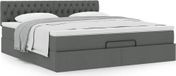 Maison Exclusive - Cadre de lit ottoman avec matelas, gris foncé, 160x200 cm, textile