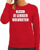 Bellatio Decorations Shoppartners Bv Kerst is: je lekker volvreten foute Kersttrui / kersttrui rood voor dames - Kerstkleding / Christmas outfit L