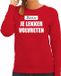Bellatio Decorations Shoppartners Bv Kerst is: je lekker volvreten foute Kersttrui / kersttrui rood voor dames - Kerstkleding / Christmas outfit L