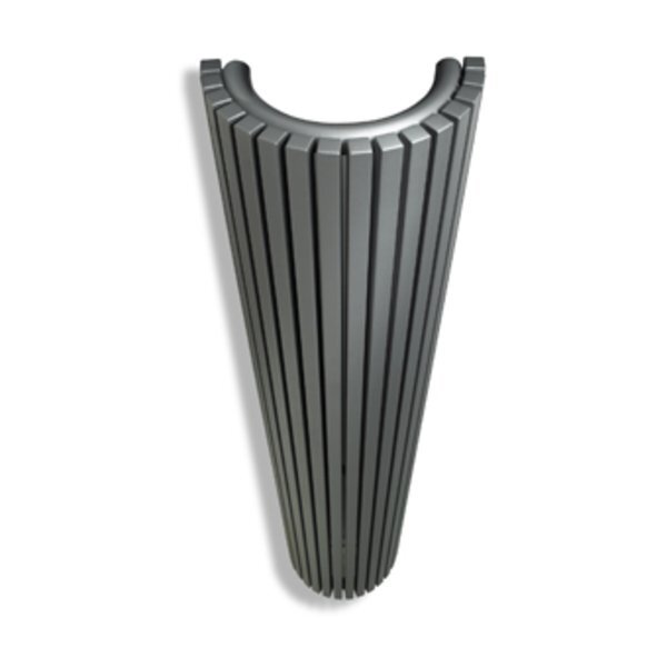 Vasco Carre Halfrond CR O designradiator halfrond verticaal 350x1800mm 1528 watt antraciet 111400350180000180301-0000