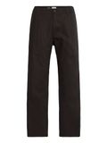 Solid Plissé elastische broek Liam Zwart Maat S