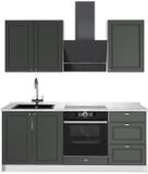 Vicco Eenpersoonskeuken Fame-Line, Groen-Goud Landhuis/Wit, 190 cm, WB Marmer