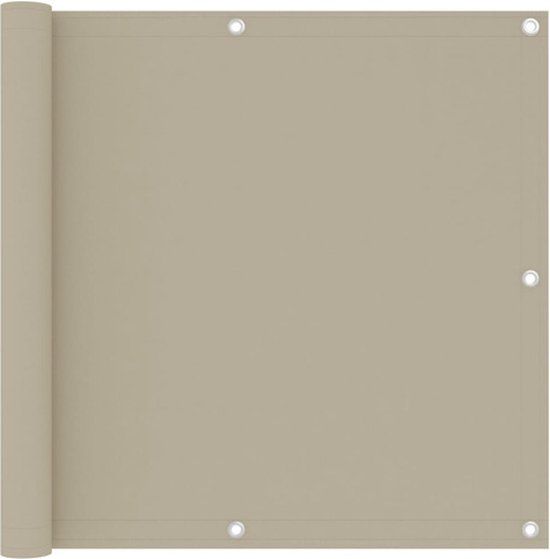 vidaXL Balkonscherm 90x500 cm Beige Oxford Stof