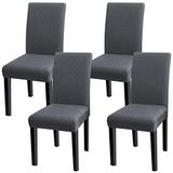 Merkloos / Sans marque Fuloon Stoelhoezen, set van 4 of 6 stuks, universele stretch afneembare stoelhoezen voor eetkamerstoelen, moderne schommelstoelen voor bruiloftsboeket, hotel, restaurant, grijs