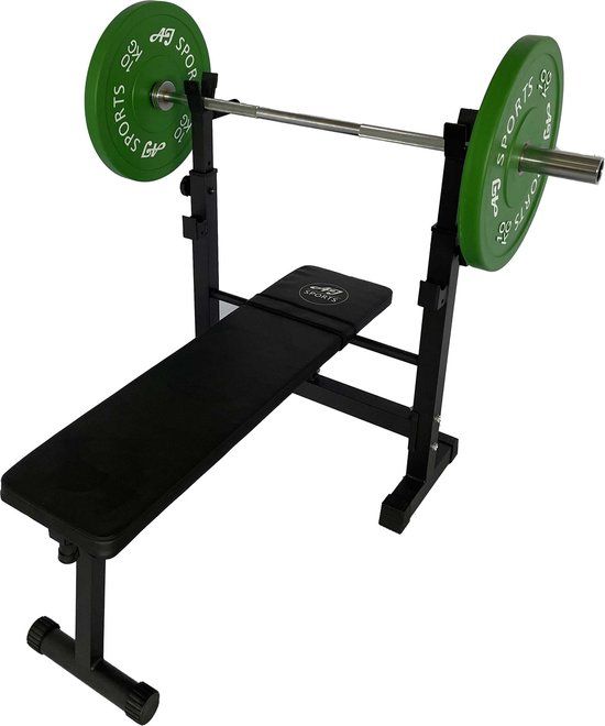 AJ-Sports Bench Press Bank - Adjustable - 120kg Max - Dark