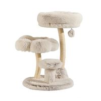 Fudajo design kraboom, 49 x 49 x 74 cm, kraboom voor katten met pluche en sisal, klimboom voor katten, kattenboom met speelbal