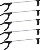 FX Tools Afvalgrijper/grijptang - 10x - grijs - 76 cm - aluminium/kunststof - grip kaak