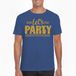 Bellatio Decorations Verkleed shirt heren - lets party - blauw - glitter goud - carnaval/themafeest M