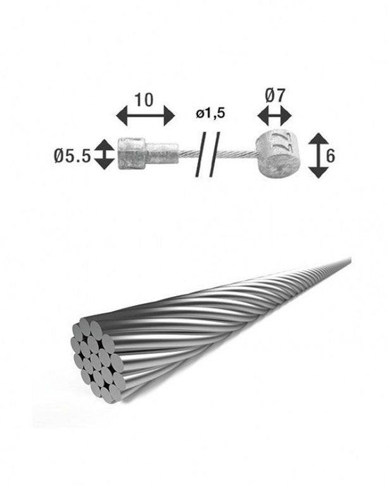 XLC Accell Nederland B.V. XLC BR-X86 remkabel dubbele kop 1,5-3000 mm Silver