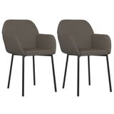 VidaXL Eetkamerstoelen 2 stuks fluweel donkergrijs
