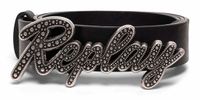 REPLAY Leren riem Belt W75 Black zwart