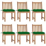 VidaXL Tuinstoel Terras Gecapitonneerde zitting Teak Groen