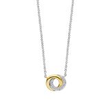 TI SENTO Dames Ketting - 925 zilver - Zirkonia met geel verguld - Maat 42 - 3915ZY