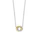 TI SENTO Dames Ketting - 925 zilver - Zirkonia met geel verguld - Maat 42 - 3915ZY