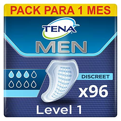 Tena Men Level 1, maandpakket met 96 inzetstukken (8 verpakkingen per 12 inlegzolen).