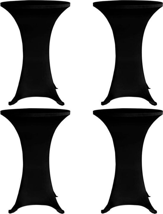 vidaXL Statafelhoes - 4 st - stretch - Ø60 cm - Zwart