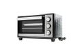 BEHOME Elektrische oven met circulatie, klein, 30 l, temperatuur tot 230 graden, timer 60 min, elektrische tafeloven met grillrooster, bakplaat en grilllifter inbegrepen, anti-aanbaklaag, dubbel glas