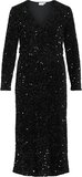 VILA - VIFAITH V-NECK L/S MIDI DRESS - Black Beauty - Size M - Women - Long Sleeve - Dress - 14110935