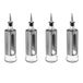 5five Bouteilles de vinaigre/huile pour table - 4x - verre/métal - transparent/argent - huile d'olive et vinaigre de table - 500 ml par bouteille