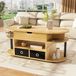 MODENUIT Table basse - Plateau relevable avec tiroirs - Panneau de particules - 105x50x45/60 cm