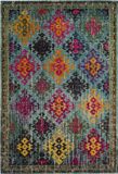 Safavieh Monaco Collection MNC244 Boho Chic Indoor Geweven Vloerkleed, Blue & Multi, 122 x 170 cm