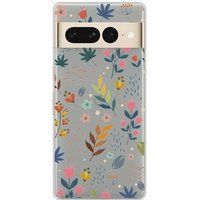 Google Pixel 7 Pro Fleurs colorees bedrukt siliconen hoesje