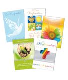 Perleberg 5 kaarten voor bevestiging - kaartenset confirmatie - vormkaarten set met verschillende motieven - wenskaarten met bijpassende envelop in 11,6 x 16,6 cm