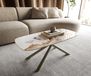 DELIFE Table basse Edge, Plateau 100x50 cm Céramique Minas Melange Sarity Métal finition effet Titane
