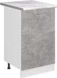 Vicco Keukenonderkast R-Line, Beton/Wit, 50 cm marmer werkblad