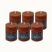 Spaas 6 Geurloze Rustieke Stompkaarsen, 80/110mm, ± 65 uur, Bordeaux