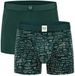 A-dam 2-Pack Green Maths Boxershorts Biologisch Katoen Heren Donkergroen