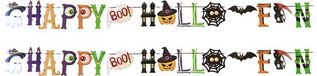 Merkloos / Sans marque Atosa Horror/Halloween Letterslinger - 2x - Happy Halloween - Papier - 250 cm