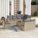Maison Exclusive - Ensemble de jardin pour le jardin, 9 pièces, avec coussins, beige, en polyrotin