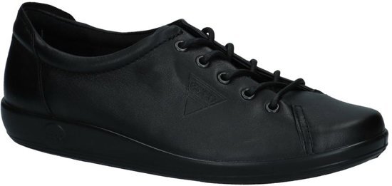 ECCO - 206503 -Soft 2.0 - Sneaker laag gekleed - Dames - Maat 40 - Zwart;Zwarte - 56723 -Black With Black Sole