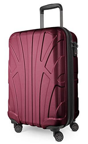 Suitline - cabinekoffer, cabinebagage koffer met laptoptas en uitbreiding, business trolley, TSA, 55 cm, ca. 38 liter, 100% ABS mat burgundy