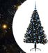 vidaXL - Kunststof - Voorverlichte - Kerstboom - met - 150 - LED - Zwart - 150 - cm - PVC