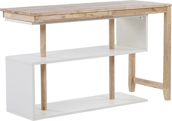 CHANDLER - Verstelbaar bureau - Lichthout - 120 cm - Rubberhout