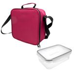Nerthus FIH 1509 zwarte thermische lunchtas met vershouddoos 1 l isolerende tas met handvat ideaal voor werk kantoor