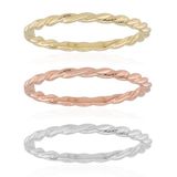 Cavill - 925 Sterling Zilveren Ring - Gerhodineerd - Gedraaide en Gevlochten Damesring - Lichtgewicht Elegante Zilveren Sieraden