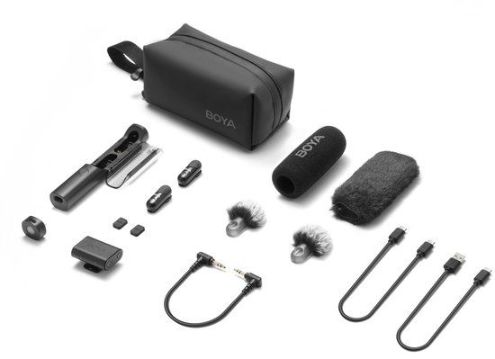 Boya Magic 03 - Draadloze Microfoon - 2 x Transmitter + 2 x Receiver – Type-C & 3.5mm – Inclusief Oplaad Case - AI Gestuurd