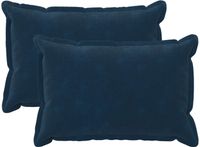 vidaXL Kussensloop - 2 stuks - HOUTEN - Blauw - 50 x 80 cm - Microfiber Fleece