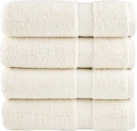 vidaXL Badhanddoeken SOLUND 4 stuks 600 g/m² Crème Katoen 100x150 cm