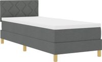 vidaXL Boxspring bed met matras Donkergrijs 80 x 200 cm Stof