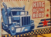 Plenty Gifts Metalen - Blikken - Wandplaat - Vrachtwagen King of the Road - 20 x 16 x 0.5 cm