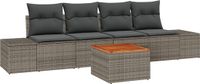 vidaXL Tuinbank Set 5-delig Grijs Polyrattan