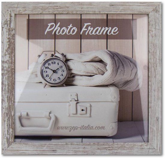 Zep Nelson fotolijst - 30x30 cm - Wit/Bruin - Hout - V21306